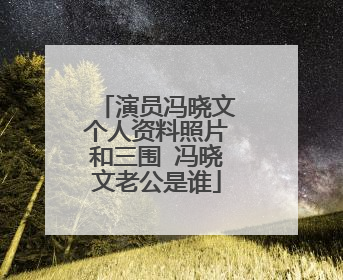 演员冯晓文个人资料照片和三围 冯晓文老公是谁