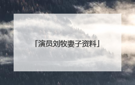 演员刘牧妻子资料