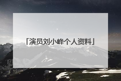 演员刘小峰个人资料