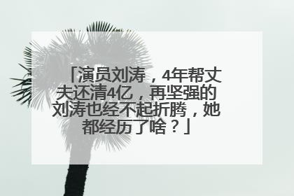 演员刘涛,4年帮丈夫还清4亿,再坚强的刘涛也经不起折腾,她都经历了啥?