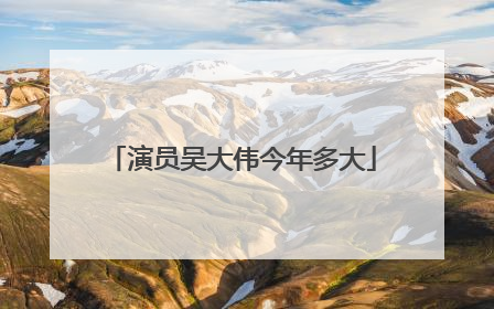 演员吴大伟今年多大