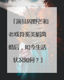 演员周野芒和老戏骨奚美娟离婚后,如今生活状况如何?