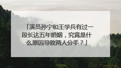 演员孙宁和王学兵有过一段长达五年婚姻，究竟是什么原因导致两人分手？