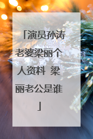 演员孙涛老婆梁丽个人资料 梁丽老公是谁