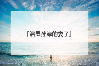 演员孙淳的妻子