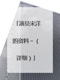 演员宋洋的资料～（详细）