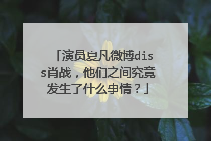 演员夏凡微博diss肖战，他们之间究竟发生了什么事情？