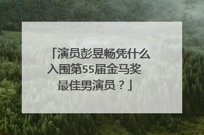 演员彭昱畅凭什么入围第55届金马奖最佳男演员？