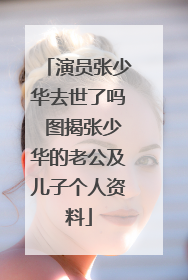 演员张少华去世了吗 图揭张少华的老公及儿子个人资料