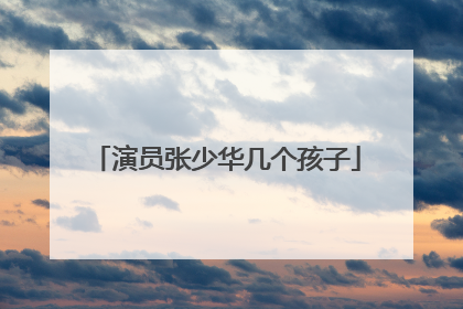 演员张少华几个孩子