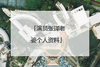 演员张译老婆个人资料