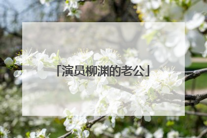 演员柳渊的老公