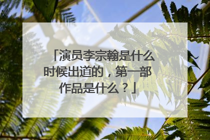演员李宗翰是什么时候出道的，第一部作品是什么？