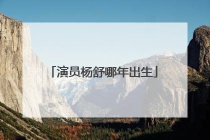 演员杨舒哪年出生