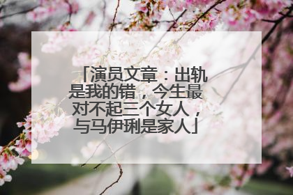 演员文章：出轨是我的错，今生最对不起三个女人，与马伊琍是家人