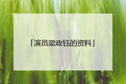 演员梁政钰的资料