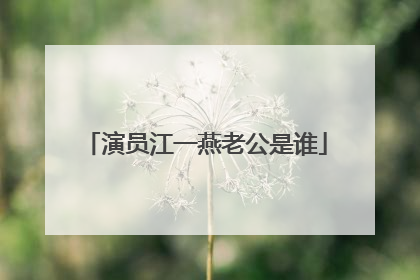 演员江一燕老公是谁