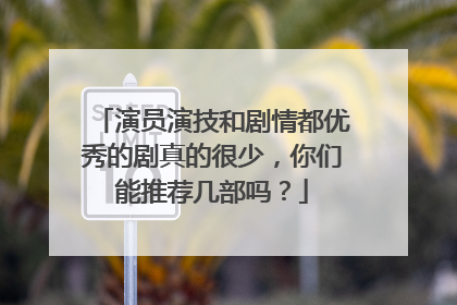 演员演技和剧情都优秀的剧真的很少，你们能推荐几部吗？