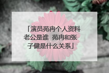 演员苑冉个人资料老公是谁 苑冉和张子健是什么关系