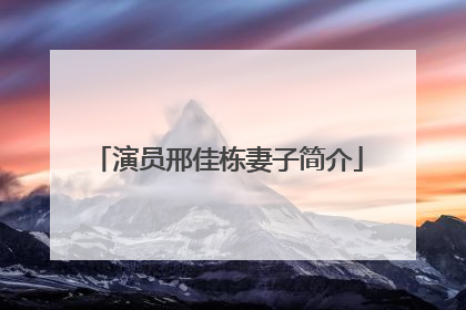 演员邢佳栋妻子简介