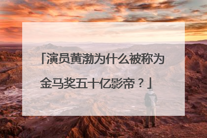 演员黄渤为什么被称为金马奖五十亿影帝？