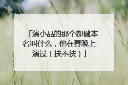 演小品的那个郝健本名叫什么，他在春晚上演过（扶不扶）