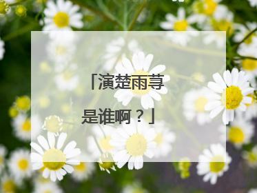 演楚雨荨是谁啊？