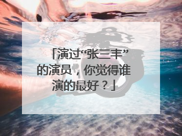 演过“张三丰”的演员，你觉得谁演的最好？