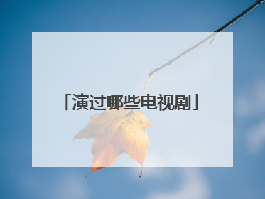 演过哪些电视剧