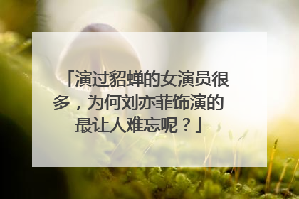 演过貂蝉的女演员很多,为何刘亦菲饰演的最让人难忘呢?