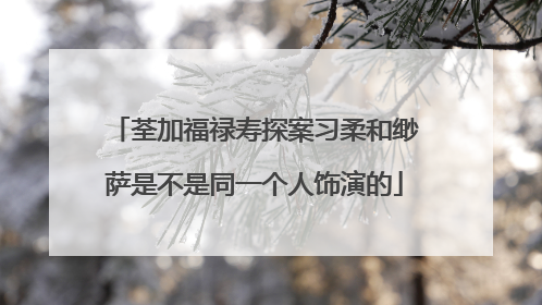 荃加福禄寿探案习柔和缈萨是不是同一个人饰演的