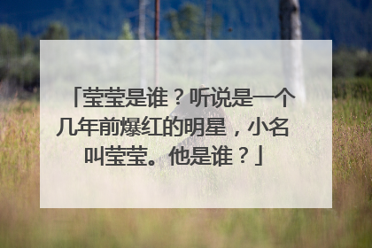 莹莹是谁？听说是一个几年前爆红的明星，小名叫莹莹。他是谁？