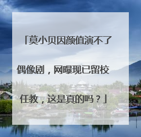 莫小贝因颜值演不了偶像剧，网曝现已留校任教，这是真的吗？