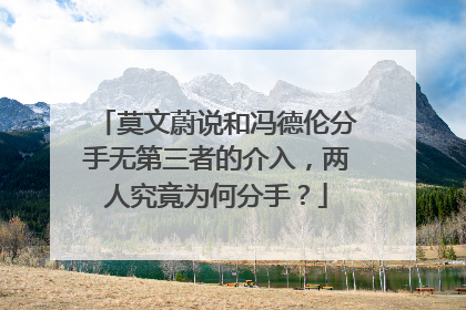 莫文蔚说和冯德伦分手无第三者的介入,两人究竟为何分手?