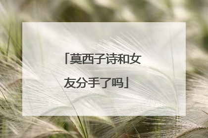 莫西子诗和女友分手了吗