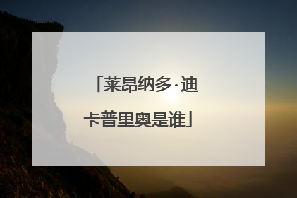 莱昂纳多·迪卡普里奥是谁