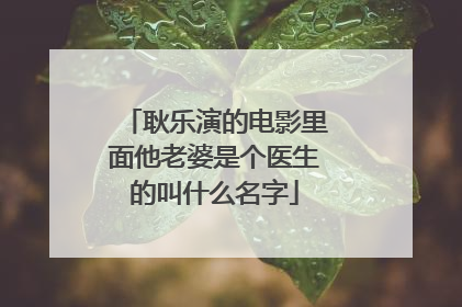 耿乐演的电影里面他老婆是个医生的叫什么名字