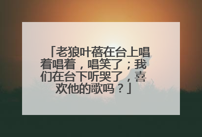 老狼叶蓓在台上唱着唱着，唱笑了；我们在台下听哭了，喜欢他的歌吗？