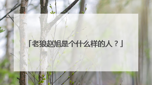 老狼赵旭是个什么样的人？