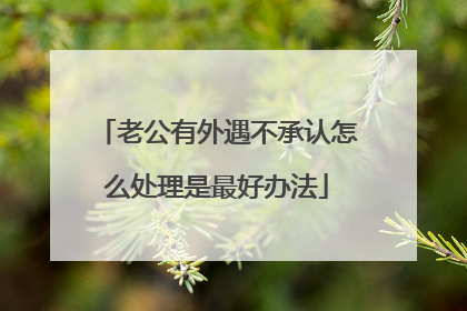 老公有外遇不承认怎么处理是最好办法