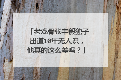 老戏骨张丰毅独子出道10年无人识，他真的这么差吗？