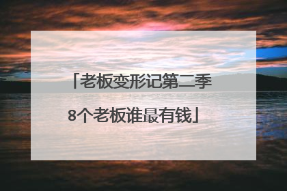 老板变形记第二季8个老板谁最有钱