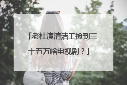 老杜演清洁工捡到三十五万啥电视剧？