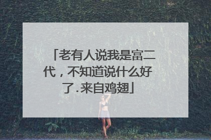 老有人说我是富二代,不知道说什么好了.来自鸡翅