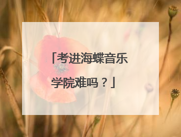 考进海蝶音乐学院难吗？