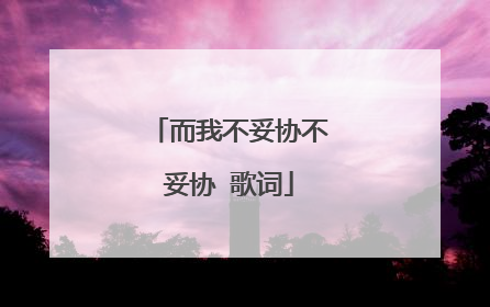 而我不妥协不妥协 歌词