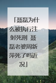 聂磊为什么被执行注射死刑 聂磊老婆周新萍死了吗近况
