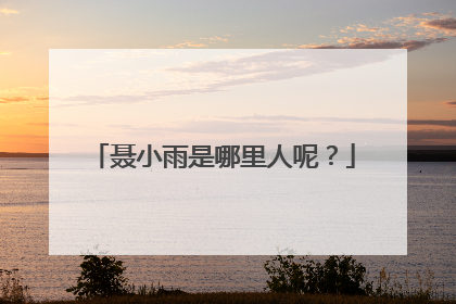 聂小雨是哪里人呢？