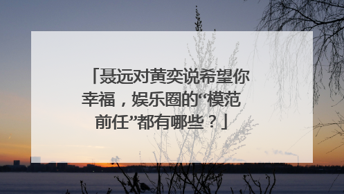 聂远对黄奕说希望你幸福,娱乐圈的“模范前任”都有哪些?