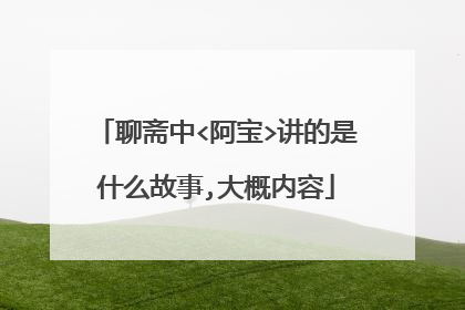 聊斋中<阿宝>讲的是什么故事,大概内容